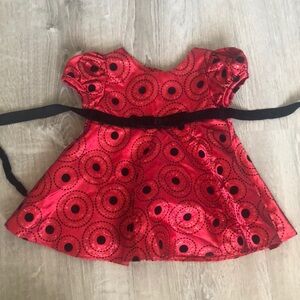Rare editions‎ red and black formal christmas dress